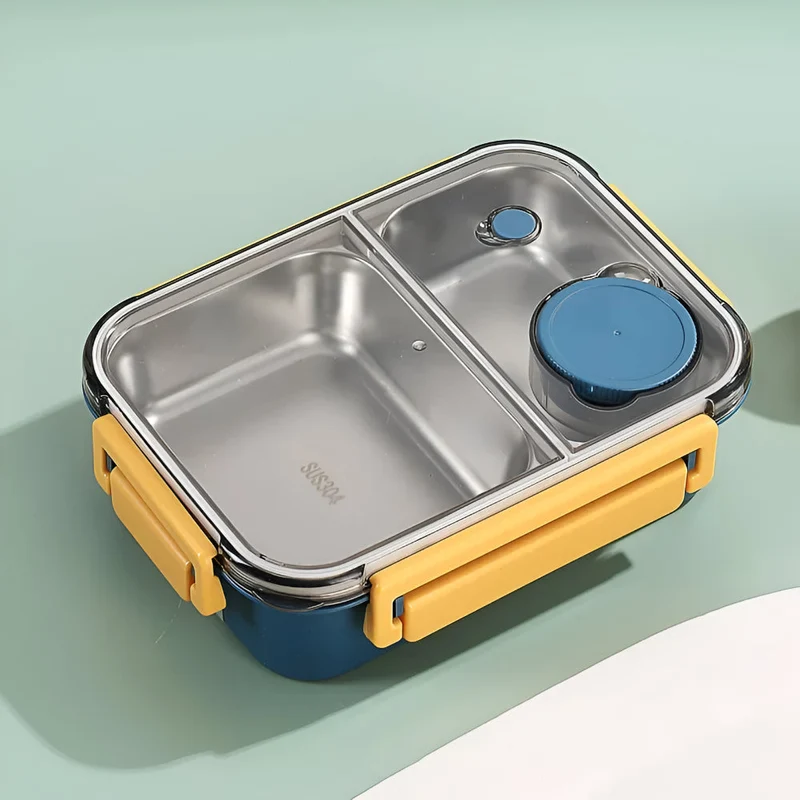 Isolerende Lunchbox Roestvrijstaal 850ml Lekvrij Warmhoudbox Thermo Voedseltrommel Werk School Reizen Meerdere Vakken | Sansoti