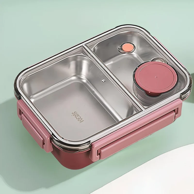 Isolerende Lunchbox Roestvrijstaal 850ml Lekvrij Warmhoudbox Thermo Voedseltrommel Werk School Reizen Meerdere Vakken | Sansoti