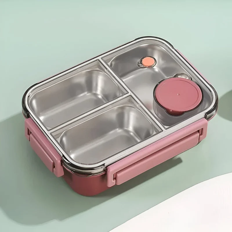 Isolerende Lunchbox Roestvrijstaal 850ml Lekvrij Warmhoudbox Thermo Voedseltrommel Werk School Reizen Meerdere Vakken | Sansoti