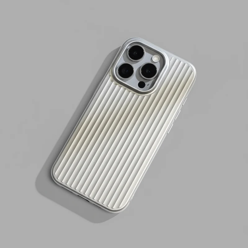 Smartphone Hoesje met Geribbelde Textuur en Metallic Afwerking Stofdicht | Sansoti
