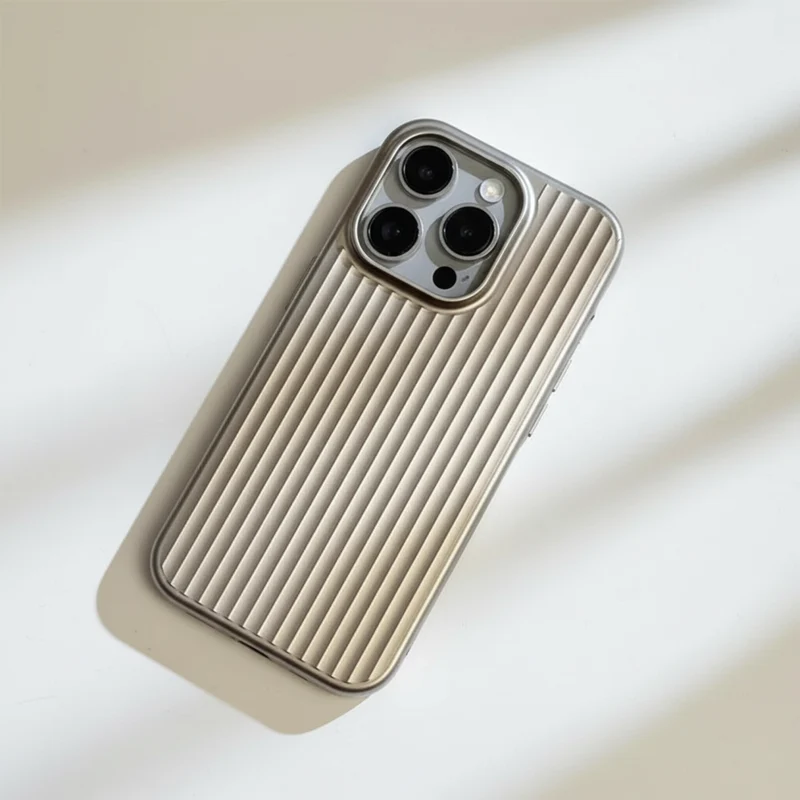 Smartphone Hoesje met Geribbelde Textuur en Metallic Afwerking Stofdicht | Sansoti