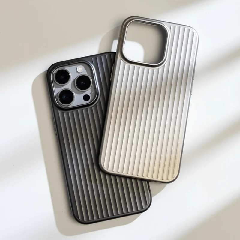 Smartphone Hoesje met Geribbelde Textuur en Metallic Afwerking Stofdicht | Sansoti