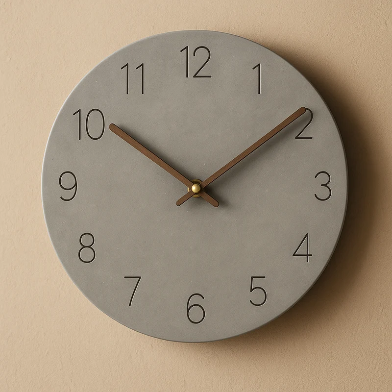 Houten Wandklok Ø29cm Modern Minimalistisch Stil Geruisloos Kwartsmechanisme Woonkamer Slaapkamer Kantoor | Sansoti