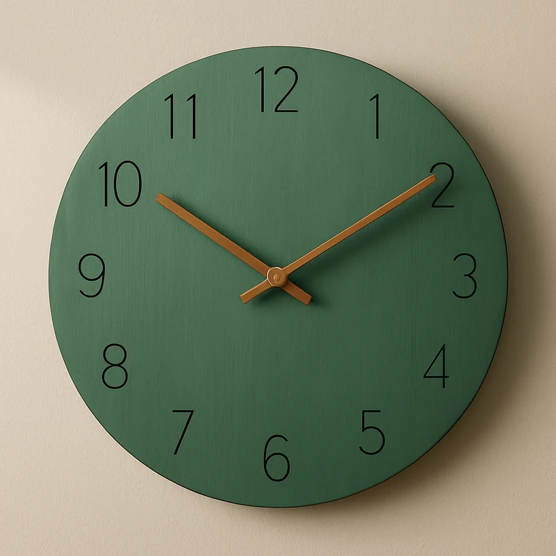 Houten Wandklok Ø29cm Modern Minimalistisch Stil Geruisloos Kwartsmechanisme Woonkamer Slaapkamer Kantoor | Sansoti