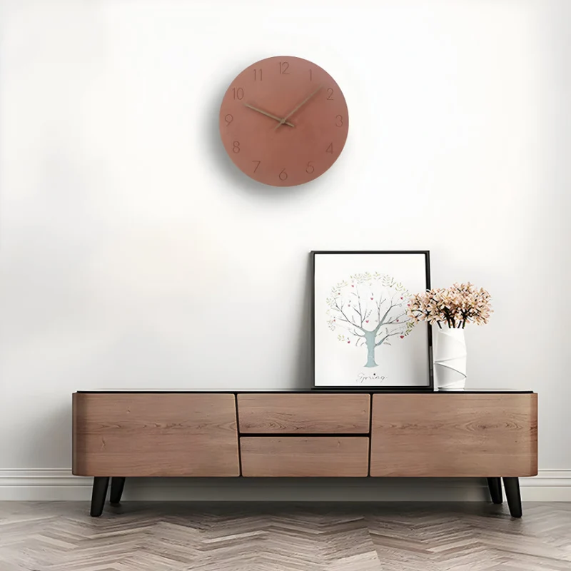 Houten Wandklok Ø29cm Modern Minimalistisch Stil Geruisloos Kwartsmechanisme Woonkamer Slaapkamer Kantoor | Sansoti