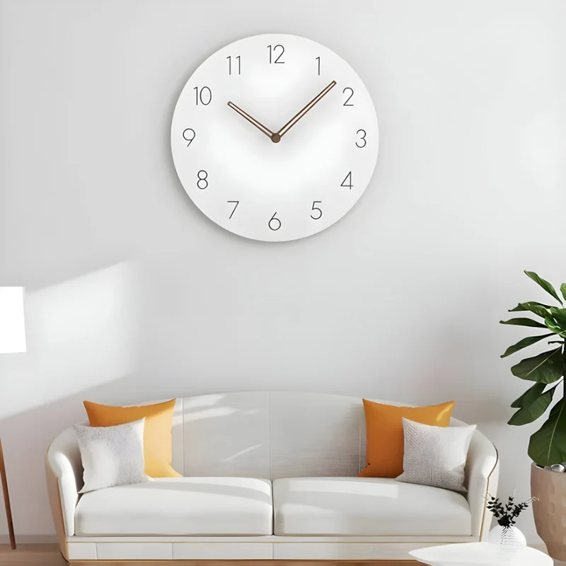 Houten Wandklok Ø29cm Modern Minimalistisch Stil Geruisloos Kwartsmechanisme Woonkamer Slaapkamer Kantoor | Sansoti