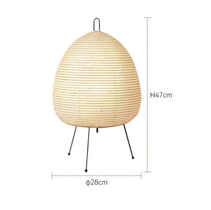 Papieren Tafellamp Scandinavisch Design met Ijzeren Voet 47cm | Sansoti