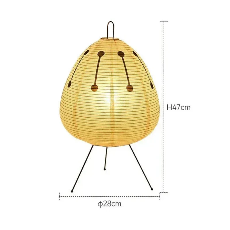 Papieren Tafellamp Scandinavisch Design met Ijzeren Voet 47cm | Sansoti
