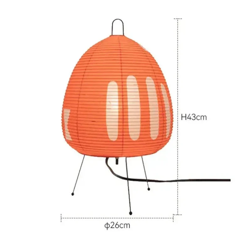 Papieren Tafellamp Scandinavisch Design met Ijzeren Voet 47cm | Sansoti
