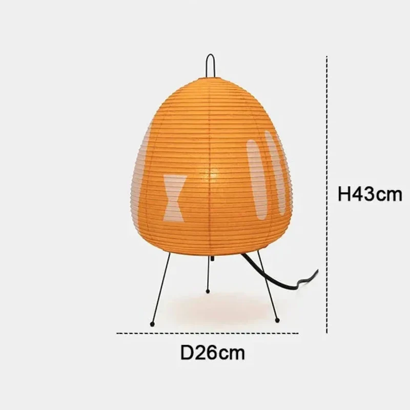 Papieren Tafellamp Scandinavisch Design met Ijzeren Voet 47cm | Sansoti