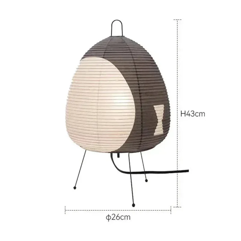 Papieren Tafellamp Scandinavisch Design met Ijzeren Voet 47cm | Sansoti