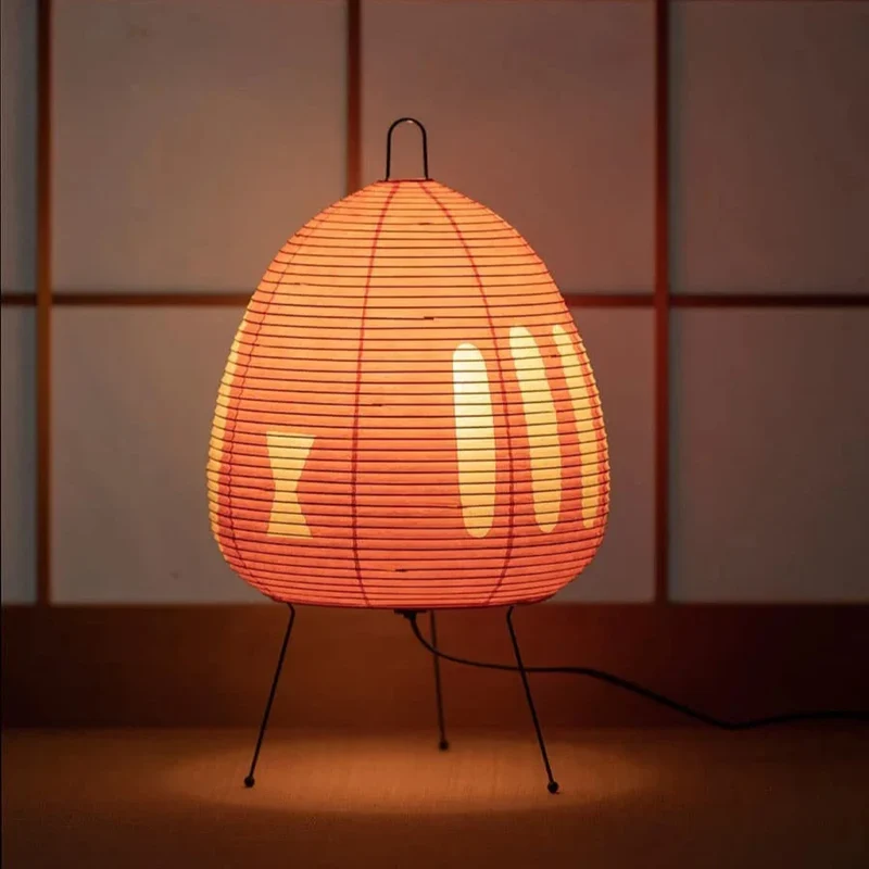 Papieren Tafellamp Scandinavisch Design met Ijzeren Voet 47cm | Sansoti