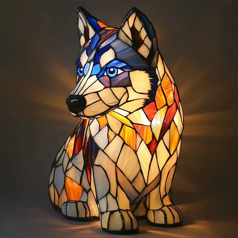 Sfeervolle LED Nachtlamp Hond – Dierenlamp met Warm Licht – USB Bediening – 15 cm Decoratief Hondenrassenlamp voor Kinderkamer Nachtkastje | Sansoti