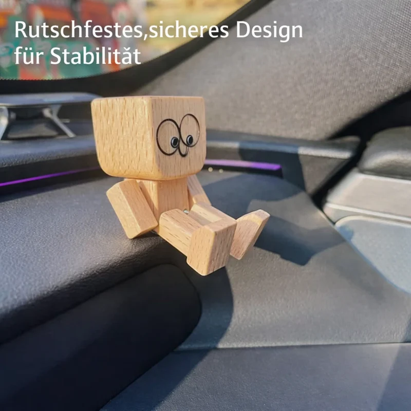 Houten Decoratiefiguur met Wippende Beweging en 12 Magnetische Gezichten | Sansoti
