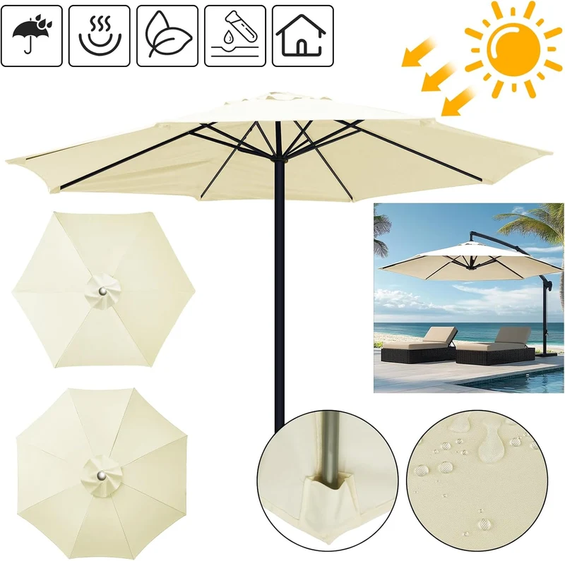 Vervangingshoes voor parasol 6/8 spaken waterafstotend met ventilatie 2-3 meter | Sansoti