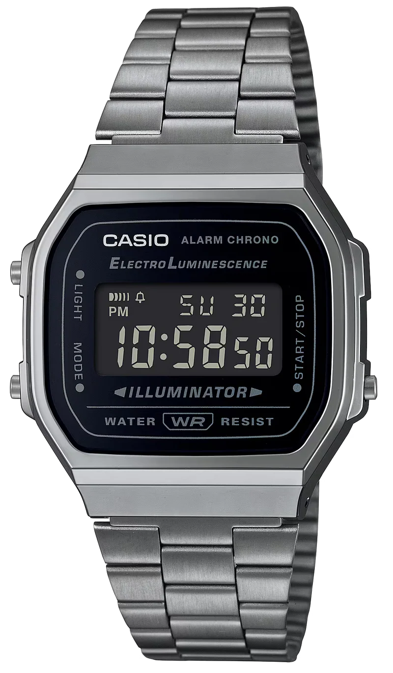 Casio Vintage A168WEGG-1BEF Uhr • Kultiges Retro-Design • Edler Gunmetal-Look