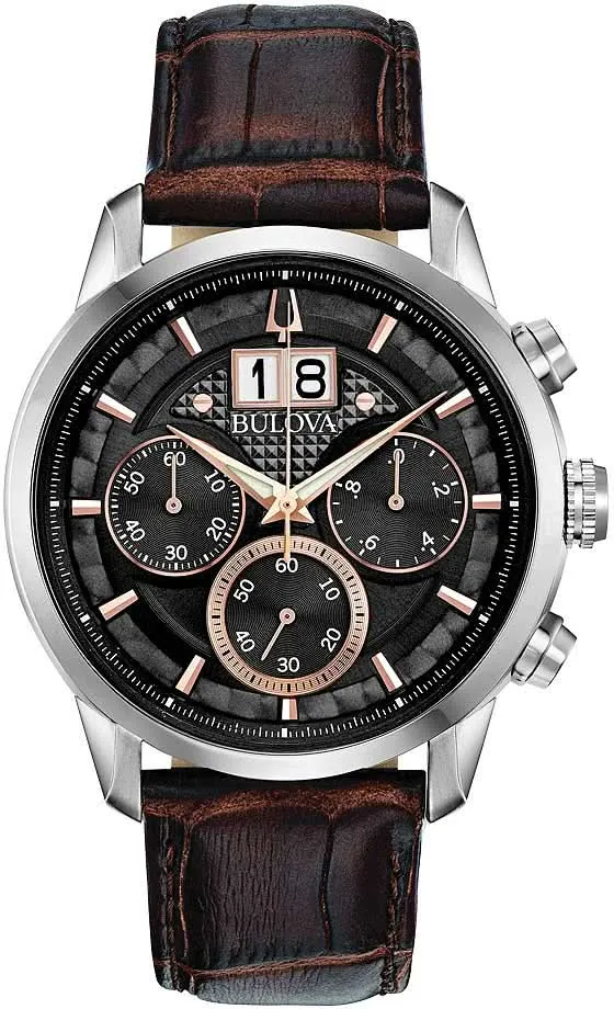 Bulova Sutton 96B311 Herrenuhr • Skelettiertes Zifferblatt • Quarzuhrwerk