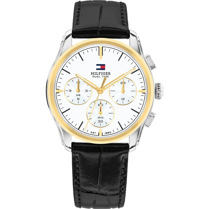 Tommy Hilfiger 1710809 Herren Armbanduhr Silber • Multifunktion Dual-Zeitzone • Mineralglas