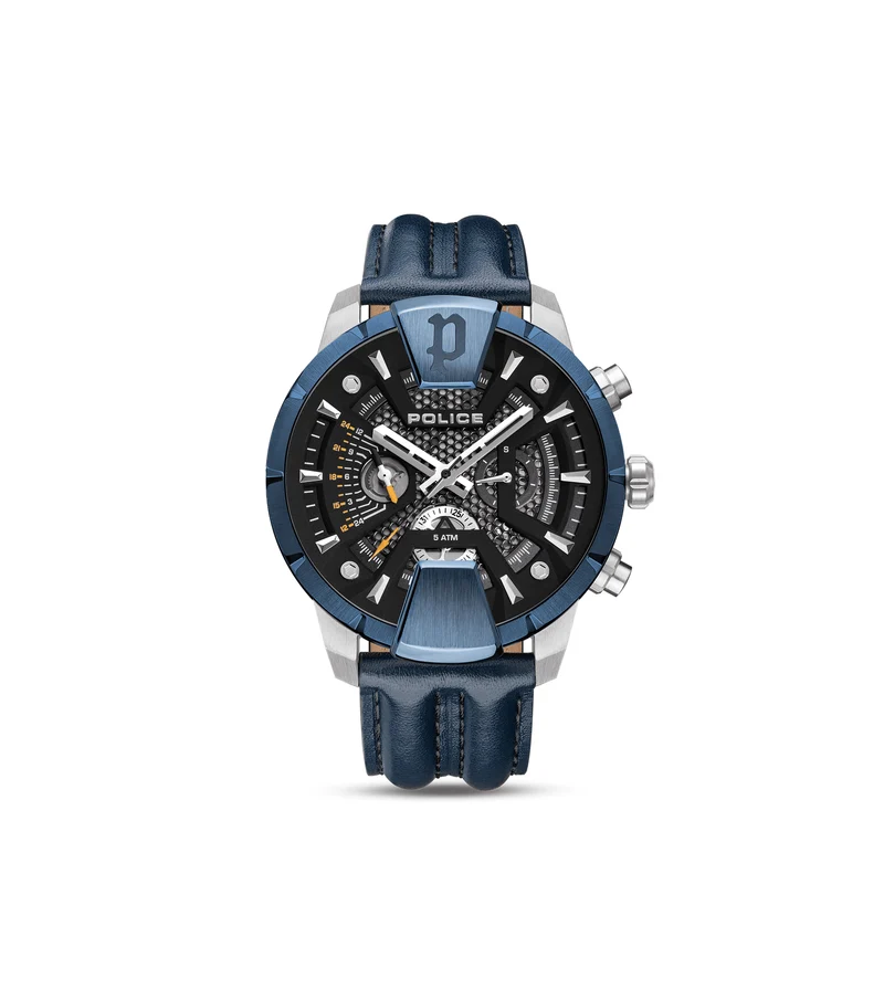 Police Huntley PEWJF2203709 Herrenuhr Blau • Multifunktion • 5 ATM Wasserdicht