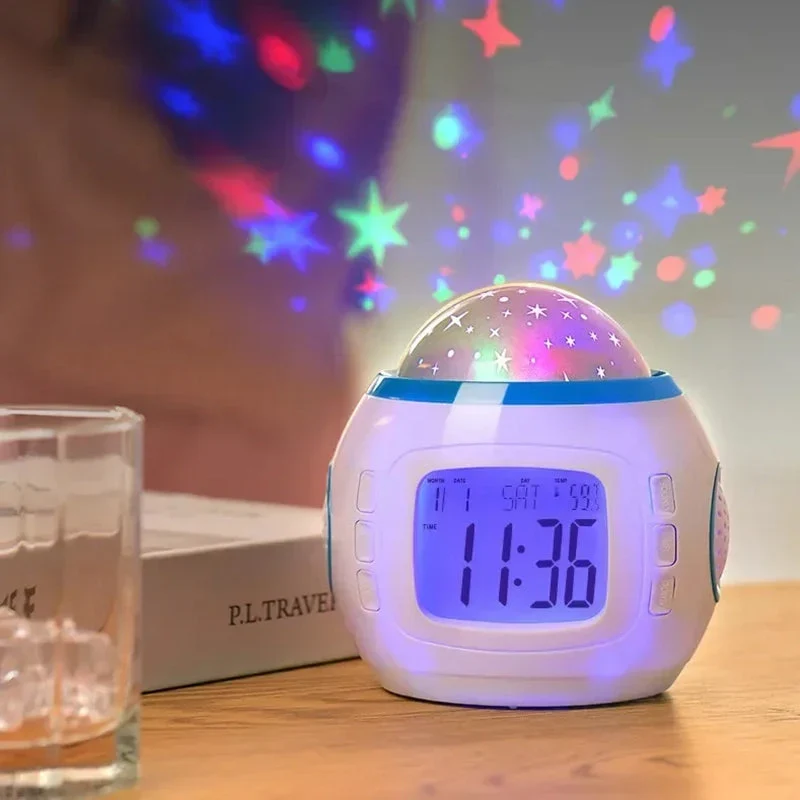 Wecker mit Sternenhimmel Projektor für Kinder