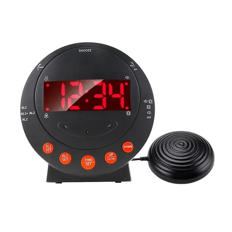 Schwarzer Vibrationswecker mit Vibrationskissen