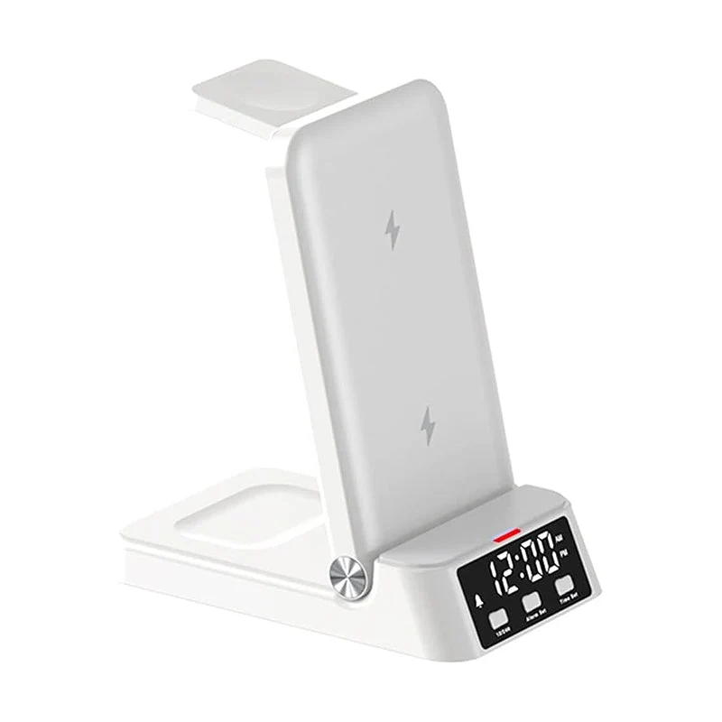 Faltbare Qi-Ladestation mit integriertem Wecker
