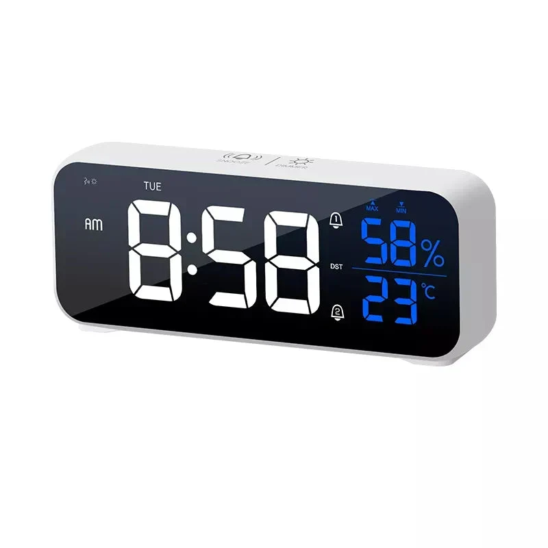 Digitaler Wecker in Weiß mit Temperatur