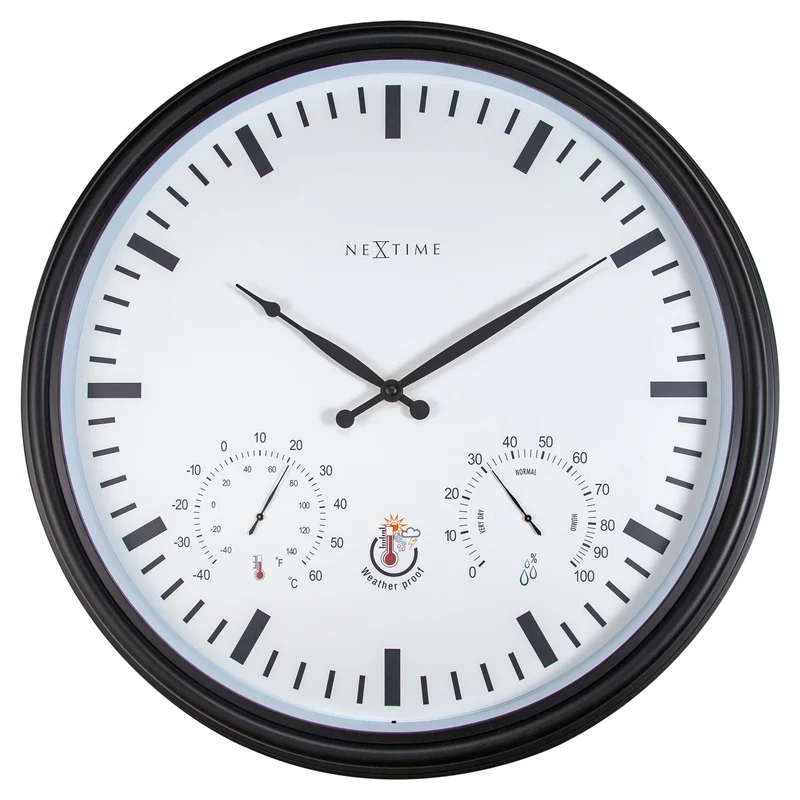 Weatherstation - Wall clock - Weatherproof - 50.5 cm and Sunflower