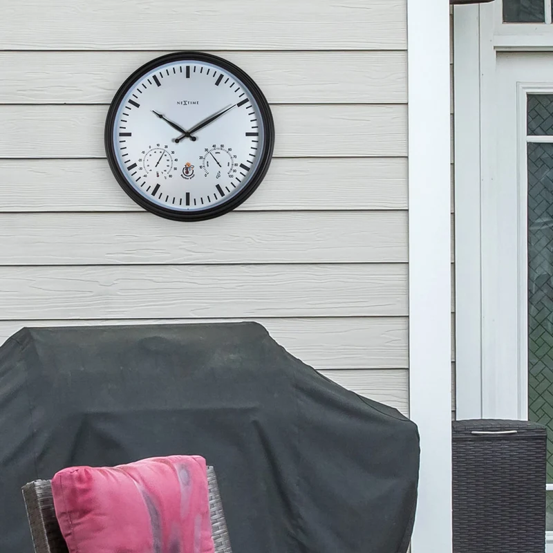 Weatherstation - Wall clock - Weatherproof - 50.5 cm and Sunflower