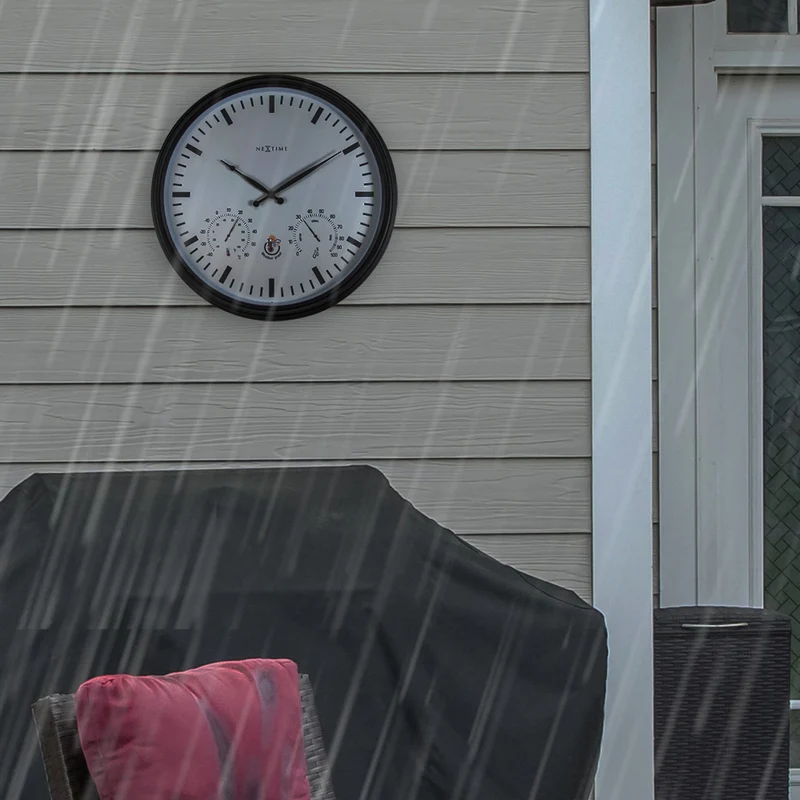 Weatherstation - Wall clock - Weatherproof - 50.5 cm and Sunflower