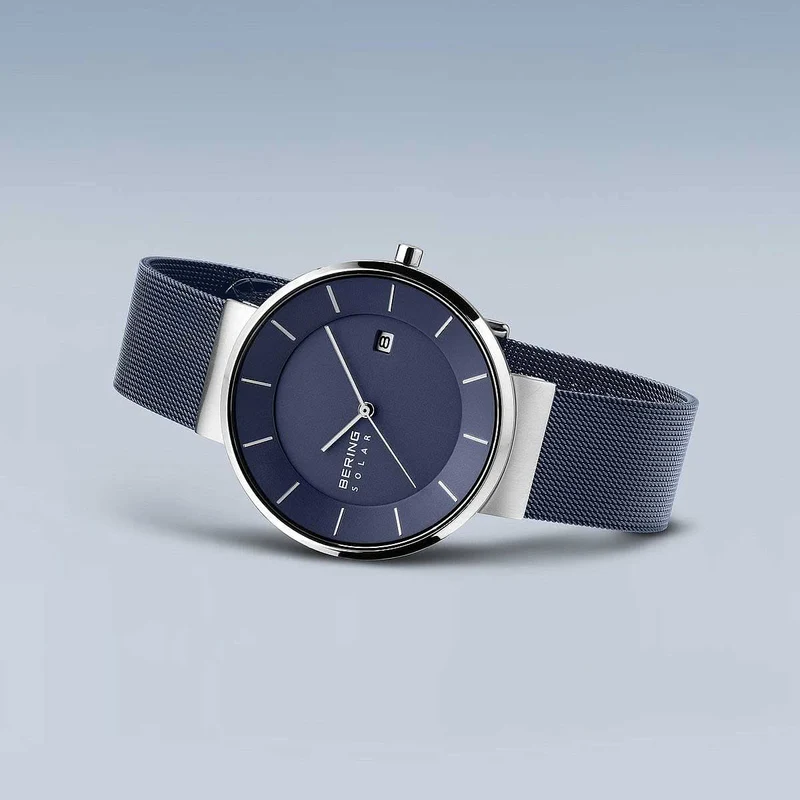 Bering Solar 14639-307 Herrenuhr • Kratzfestes Saphirglas • Feines Milanaise-Armband