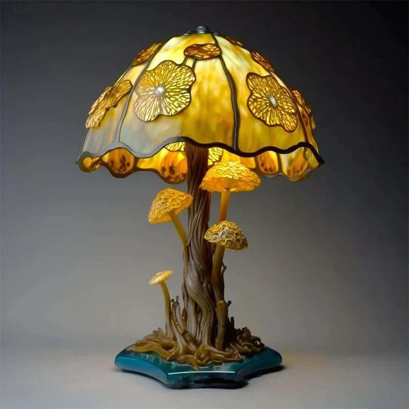Dimbare Tafelllamp met Gebrandschilderd Glas Effect 30cm Hoog Sfeerverlichting voor Woonkamer Slaapkamer Romantische Avondlamp Decoratief Lichtkunst Werkobject | Sansoti