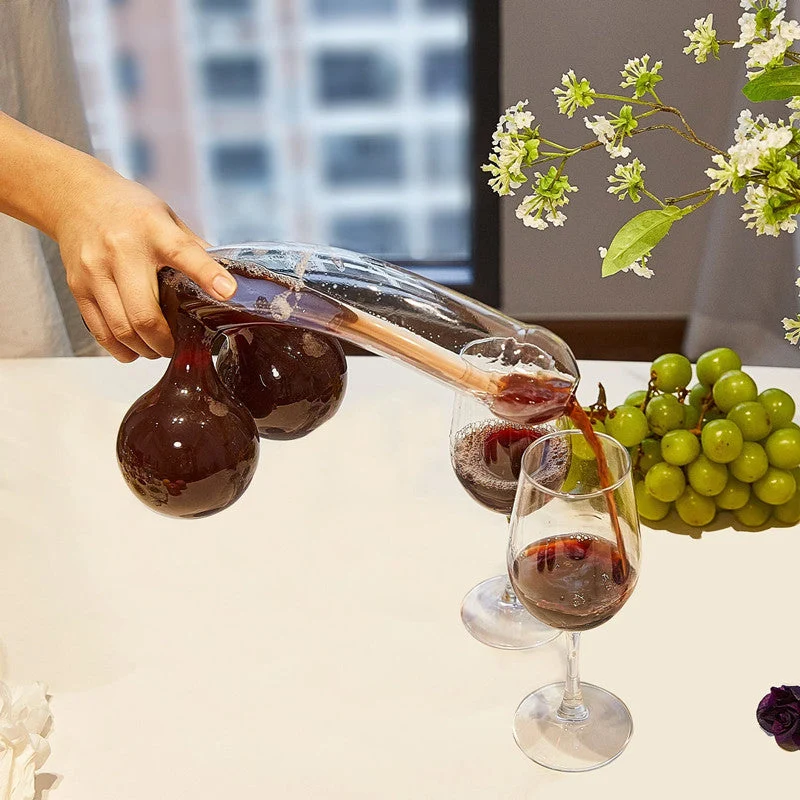 Glazen Karaf 600ml met Speels Design Transparant Bleivrij Glas voor Whisky Wijn | Sansoti