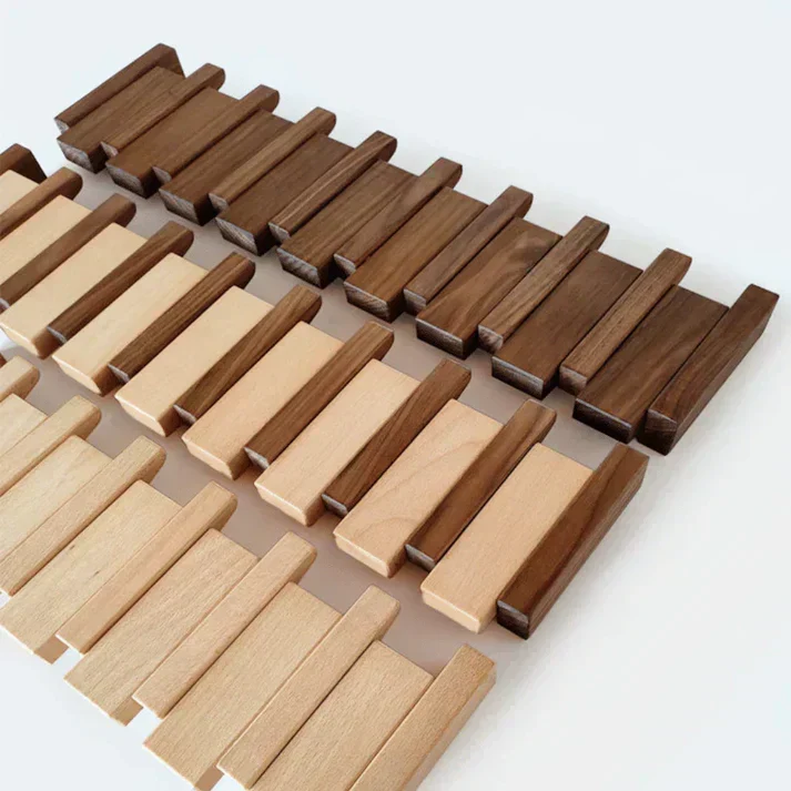 Wandkapstok Pianotoetsen Design Hout met Haken voor Gang Hal Kamer | Sansoti