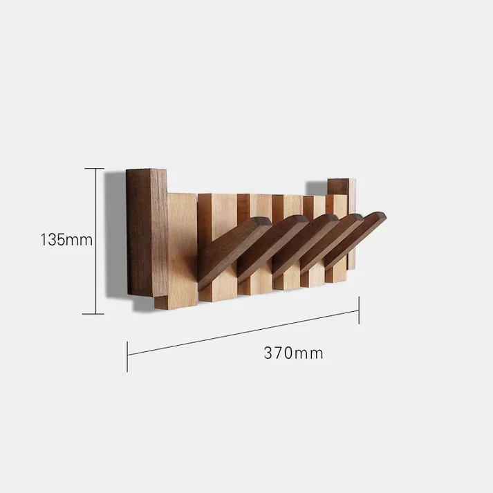 Wandkapstok Pianotoetsen Design Hout met Haken voor Gang Hal Kamer | Sansoti