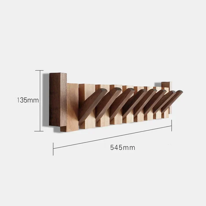 Wandkapstok Pianotoetsen Design Hout met Haken voor Gang Hal Kamer | Sansoti