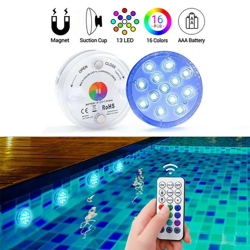 Onderwaterlamp met Afstandsbediening 13 LED's Waterproof Zwembadverlichting | Sansoti