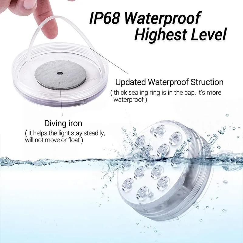 Onderwaterlamp met Afstandsbediening 13 LED's Waterproof Zwembadverlichting | Sansoti