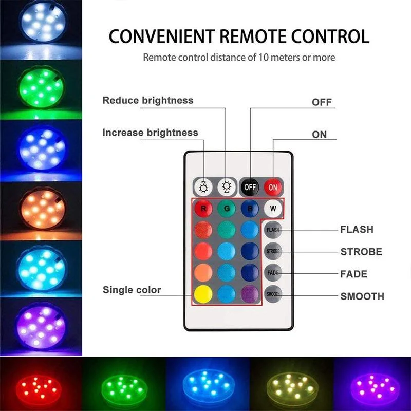 Onderwaterlamp met Afstandsbediening 13 LED's Waterproof Zwembadverlichting | Sansoti