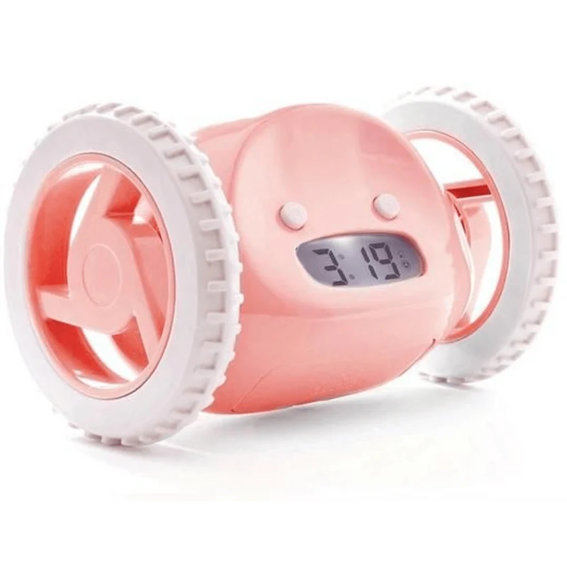 Clocky Pink - Alarm clock on wheels