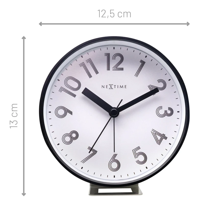 Table Alarm Clock 12.5x13x5.5cm - Silent - Light function - Plastic "Reflect"