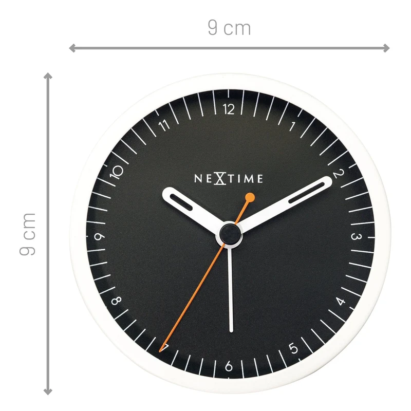 Table Alarm Clock 9x9x7.5cm - Silent - Light function /Metal "Small"