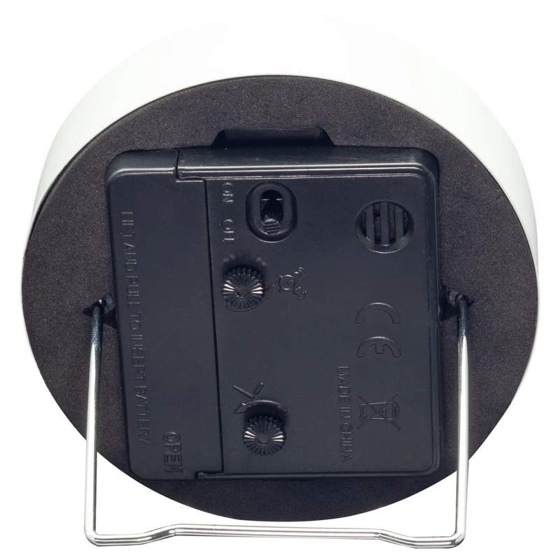 Table Alarm Clock 9x9x7.5cm - Silent - Light function /Metal "Small"