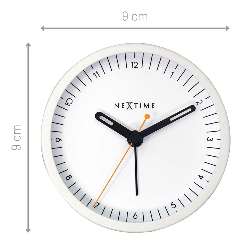 Table Alarm Clock 9x9x7.5cm - Silent - Light function /Metal "Small"