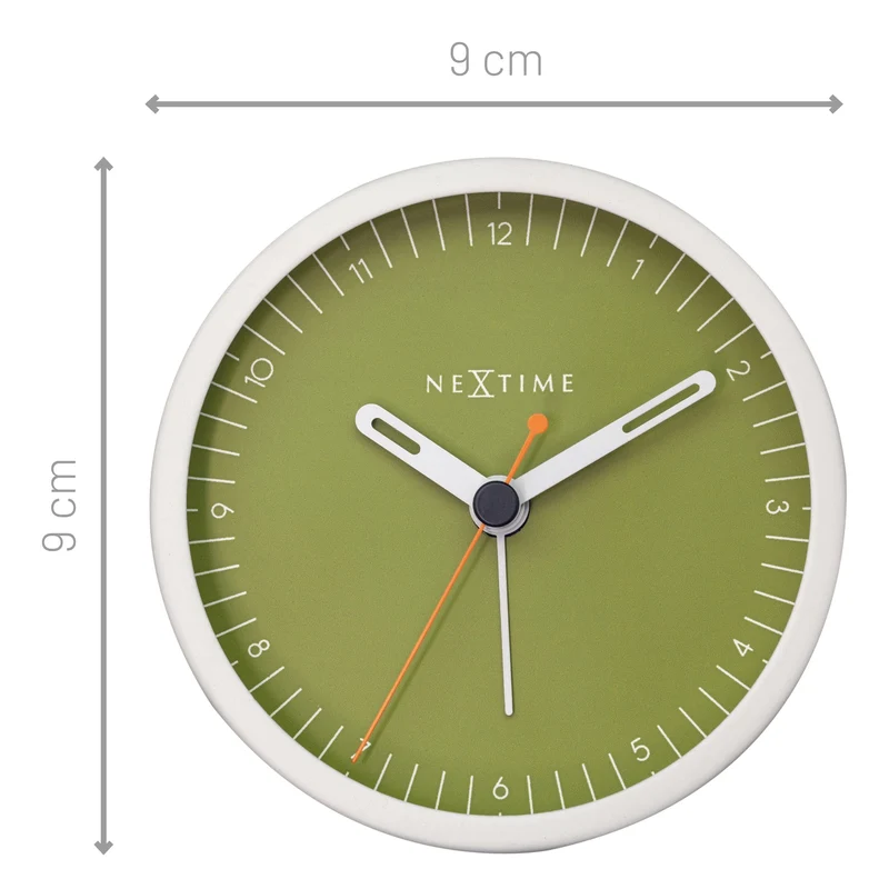 Table Alarm Clock 9x9x7.5cm - Silent - Light function /Metal "Small"