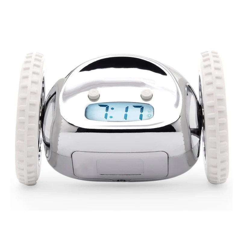 Clocky Chrome - Alarm clock on wheels