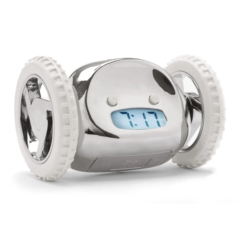 Clocky Chrome - Alarm clock on wheels
