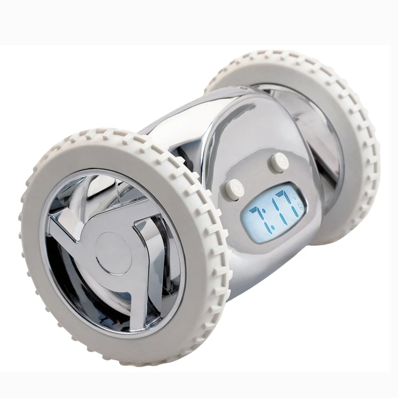 Clocky Chrome - Alarm clock on wheels