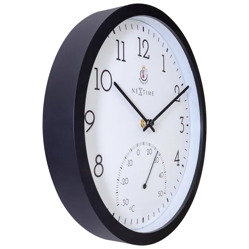 Weatherproof Outdoor clock - with thermometer - 30.5 cm and Marigold