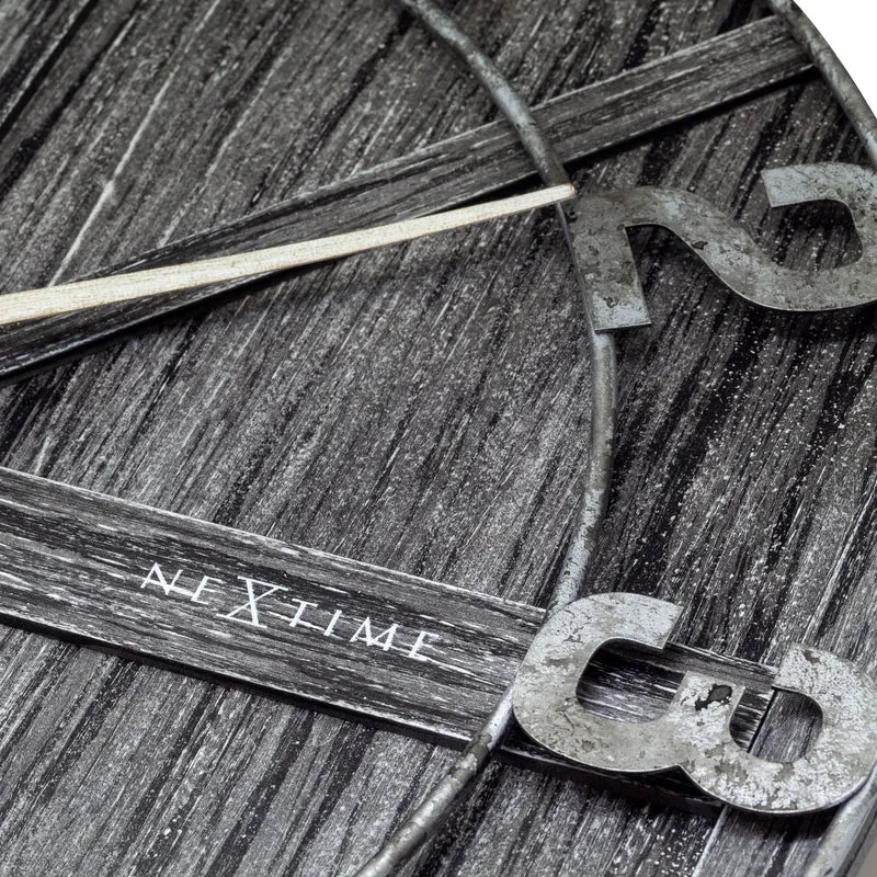 Large wall clock - 50cm - Silent - Wood - Metal - "York"